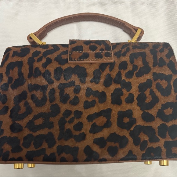 Like New Brandon Blackwood Elizabeth Leopard Calf Hair Doctor Satchel Bag - Picture 6 of 8